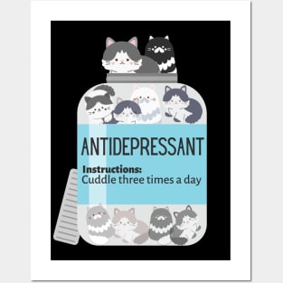 Antidepressant Cat Bottle Posters and Art